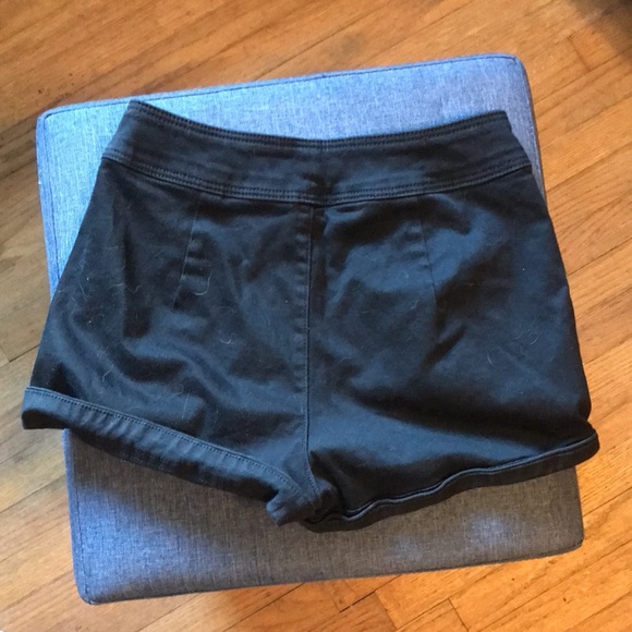 Express button front Black stretch sailor shorts size00 - Picture 2 of 6